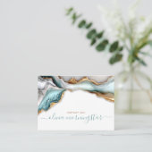 Luxe Opal Aquamarin Gold Fluid Alcohol Ink Visitenkarte (Stehend Vorderseite)