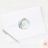 Luxe Opal Türkis Gold Flüssig-Alkohol-Tinte Runder Aufkleber (Umschlag)
