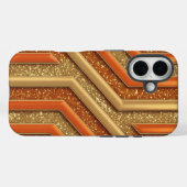 Luxe Orange Glitzer Gold Glitzer iPhone 16 Fall Case-Mate iPhone Hülle (Rückseite (Horizontal))
