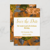 LUXE ORANGE GOLD WHITE RESPONSE RSVP CARD (Vorne/Hinten)
