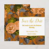 LUXE ORANGE GOLD WHITE RESPONSE RSVP CARD KARTE (Vorne/Hinten)