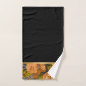 LUXE ORANGE SCHWARZE GOLD ROSE PRINT BADEZIMMER BADHANDTUCH SET (Handtuch)