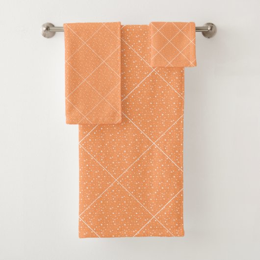 LUXE ORANGE SPOT ABSTRAKT BATH TOWEL SET (Insitu)
