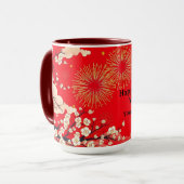Luxe Ornate Gold Fire & Crimson Aesthetic Tasse (Vorderseite Links)