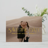Luxe Overlay FOIL Wedding Save the Date Card Folieneinladung (Stehend vorne)