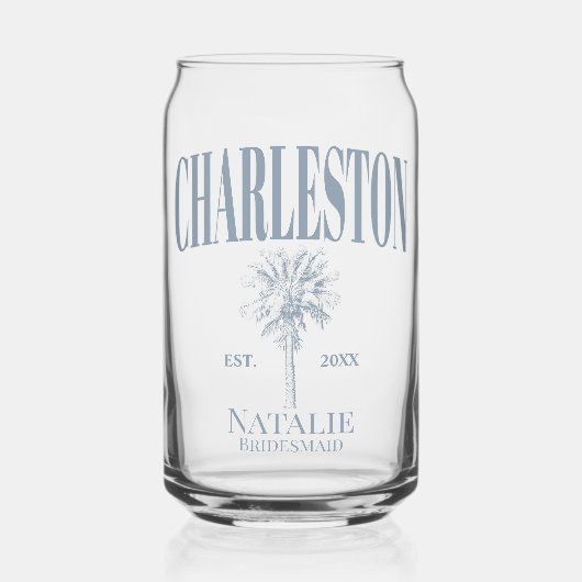 Luxe Palm Trees Charleston Coastal Bachelorette Dosenglas (Vorderseite)