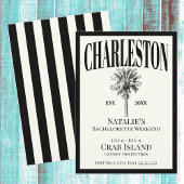Luxe Palm Trees Charleston Coastal Bachelorette Einladung