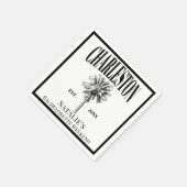 Luxe Palm Trees Charleston Coastal Bachelorette Serviette (Ecke)