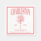 Luxe Palm Trees Charleston Coastal Bachelorette Serviette (Vorderseite)