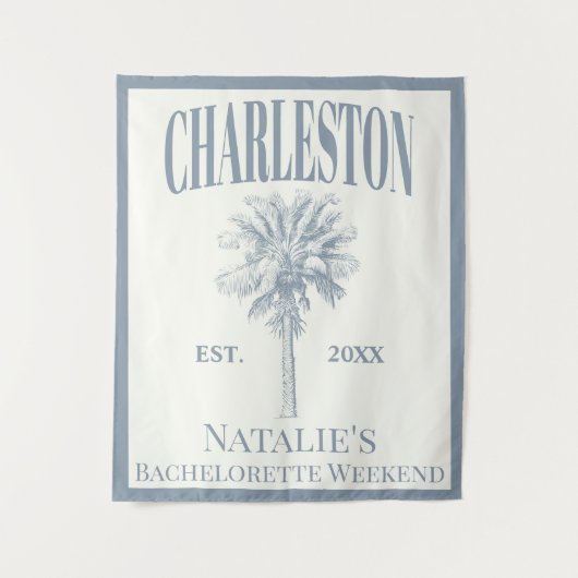 Luxe Palm Trees Charleston Coastal Bachelorette Wandteppich (Vorderseite)