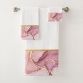 LUXE PASTEL WHIRLMARBLE GOLD BADEZIMMER TOWEL SET (Insitu)