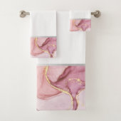 LUXE PASTEL WHIRLMARBLE SILVER BADEZIMMER TOWEL SE BADHANDTUCH SET (Insitu)