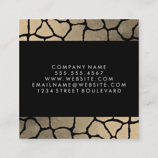 Luxe Pattern Trim Quadratische Visitenkarte (Rückseite)