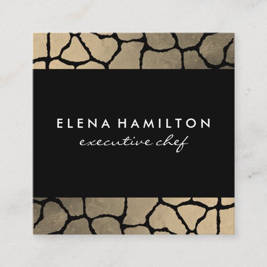 Luxe Pattern Trim Quadratische Visitenkarte (Vorderseite)