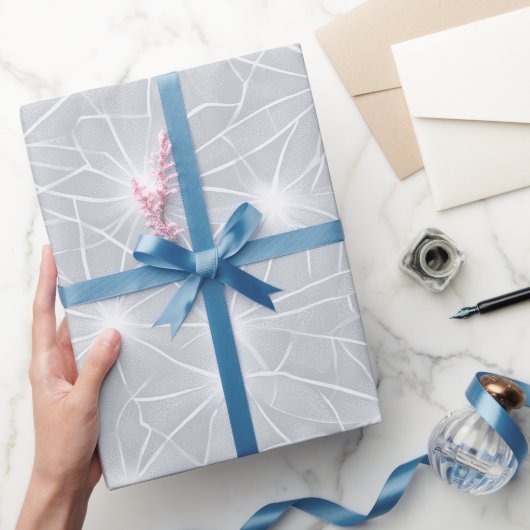 Luxe-Perle-Silber-Schimmer-Frost-Abstraktmuster Geschenkpapier (Schenken)