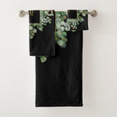 LUXE PERSONALISIERT EUCALYPTUS BLACK BATH TOWEL SE BADHANDTUCH SET (Insitu)