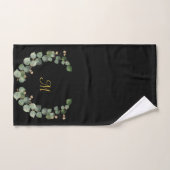 LUXE PERSONALISIERT EUCALYPTUS SCHWARZE FLÄCHE 2 BADHANDTUCH SET (Handtuch)