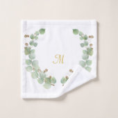 LUXE-PERSONALISIERTE EUCALYPTUS-GOLD-KRAFT 2 BADHANDTUCH SET (Waschlappen)