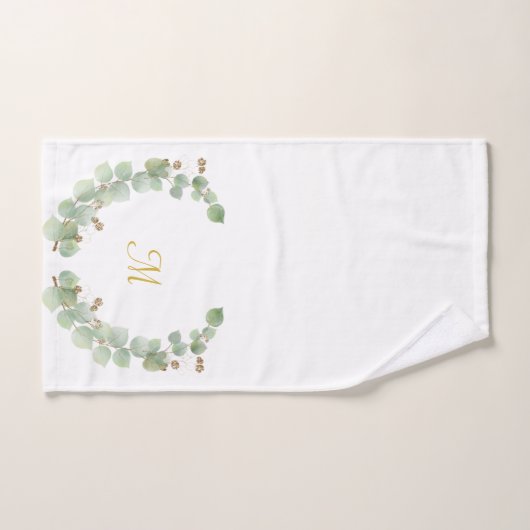 LUXE-PERSONALISIERTE EUCALYPTUS-GOLD-KRAFT 2 BADHANDTUCH SET (Handtuch)