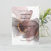 LUXE PINK ABSTRAKTE MARMOR EINLADUNG (Stehend Vorderseite)