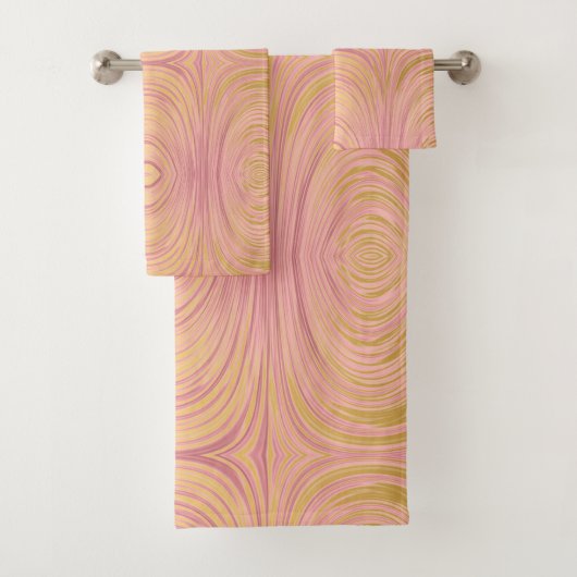 LUXE PINK GOLD ABSTRAKTES BADEZIMMER TOWEL SET (Insitu)