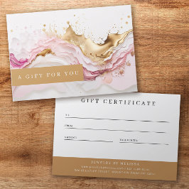 Luxe Pink Gold Splash Geschenkgutschein