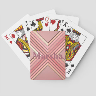 Luxe Pink Gold Streifen Card Deck Spielkarten