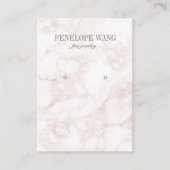 Luxe Pink Marble Jewelry Earring Display Visitenkarte (Vorderseite)