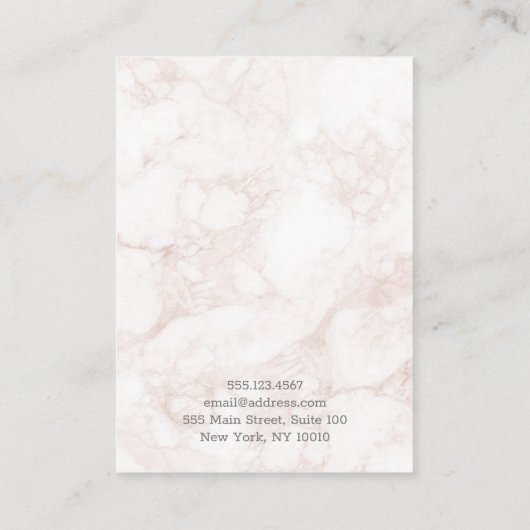 Luxe Pink Marble Jewelry Earring Display Visitenkarte (Rückseite)