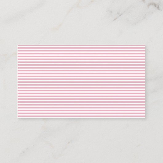 LUXE PINK WHITE STRIPE GOLD BUSINESS CARD VISITENKARTE (Rückseite)