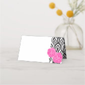 Luxe pinkfarbene Platzkarte (Vorderseite)