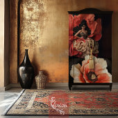 Luxe Poppy Plumes Portrait Bouffant Couture Seidenpapier