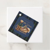 Luxe Preppy Plaid Christmas Teddy Bear Photo Card Geschenkanhänger (Beispiel)