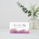 Luxe Purple Gold Glitter Nagelstudio QR Code Visitenkarte (Stehend Vorderseite)