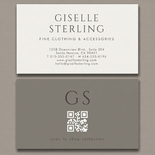 Luxe QR-Code Luxus-Boutique-Mode  Visitenkarte