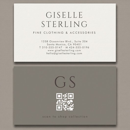 Luxe QR-Code Luxus-Boutique-Mode Visitenkarte