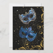 Luxe Quinceañera Masquerade Party Einladung (Rückseite)