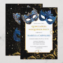 Luxe Quinceañera Masquerade Party Einladung