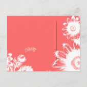 Luxe Radiance Coral Pink Floral Budget Friendly Einladungspostkarte (Rückseite)