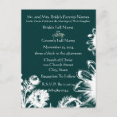 Luxe Radiance Green White Budget Friendly Wedding Einladungspostkarte (Vorderseite)