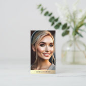 Luxe Realtor Foto Imitats Gold Marketing Monogram Visitenkarte (Stehend Vorderseite)