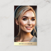 Luxe Realtor Foto Imitats Gold Marketing Monogram Visitenkarte (Vorderseite)