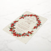 Luxe Red Berry + Eukalyptus Christmas Party Folieneinladung (Gedreht)