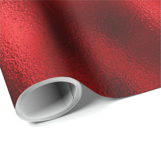 Luxe Red Faux Foil Geschenkpapier (Rolleneckpunkt)