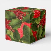 Luxe Red Foil, Green Holly, Red Berries Fevor Box Geschenkschachtel (Rückseite)