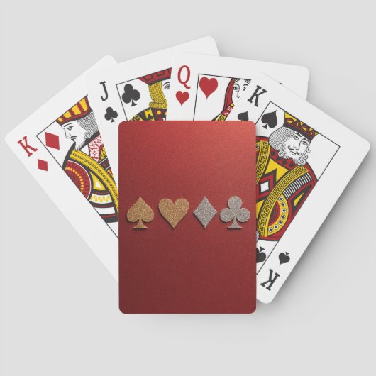 Luxe Red Gold Silver Card Deck Spielkarten (Rückseite)