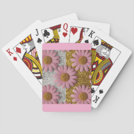 Luxe Retro 70er Pink Daisies Card Deck Spielkarten