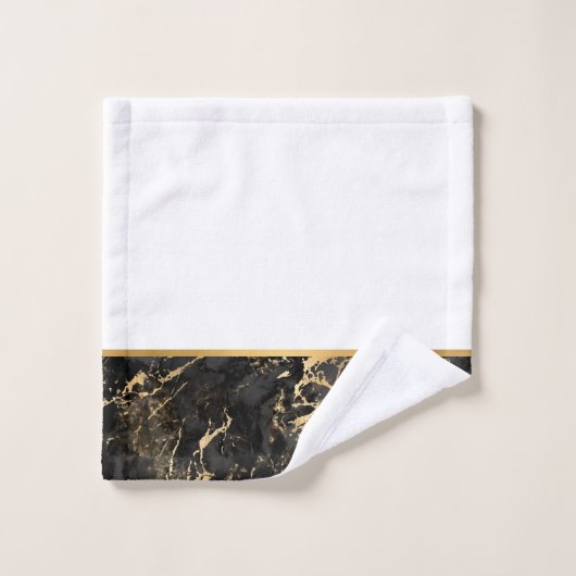 LUXE RETRO MARBLE BLACK GOLD BADEZIMMER SET (Waschlappen)