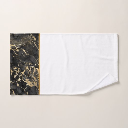 LUXE RETRO MARBLE BLACK GOLD BADEZIMMER SET (Handtuch)