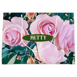 luxe romantic flowers botanical wallpaper große geschenktüte